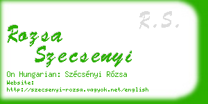 rozsa szecsenyi business card
