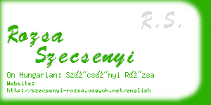 rozsa szecsenyi business card